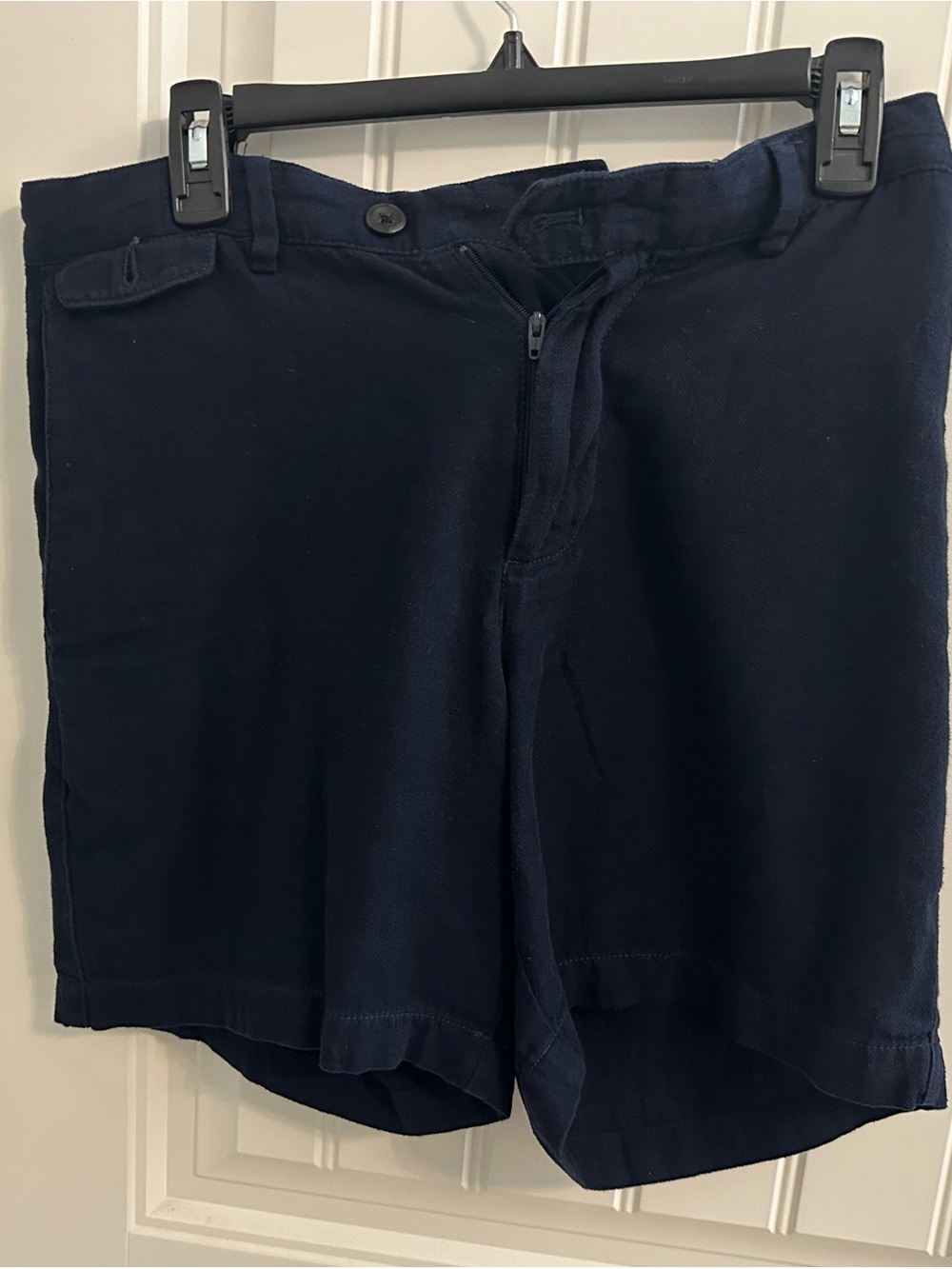 Banana Republic Navy Flat-Front Cotton Shorts